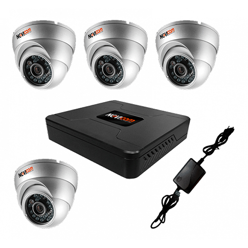 Комплект видеонаблюдения с 4 камерами